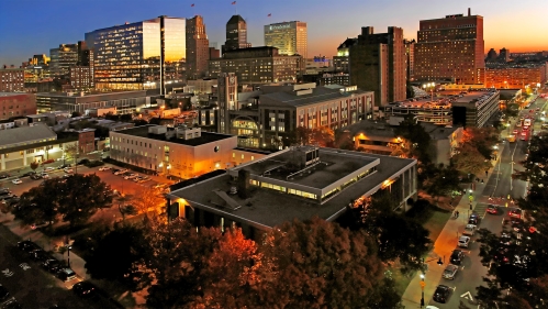 newark cityscape at twilight